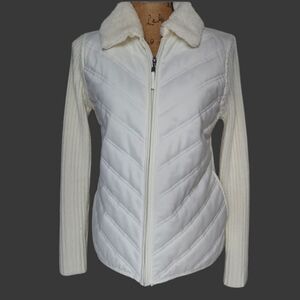 Creazioni effect size L Gorgeous white zip up jacket white with pockets Large